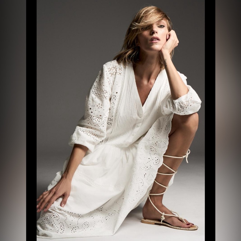 Embroidered midi dress